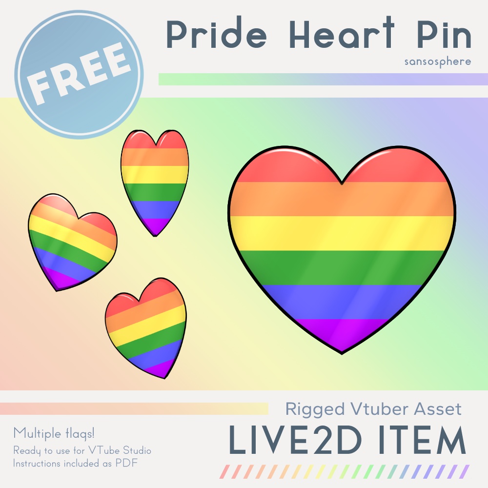 Pride Heart Pin【VTS Live2D Item】