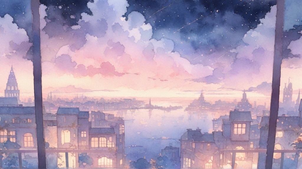 水彩画の壁紙10枚セット