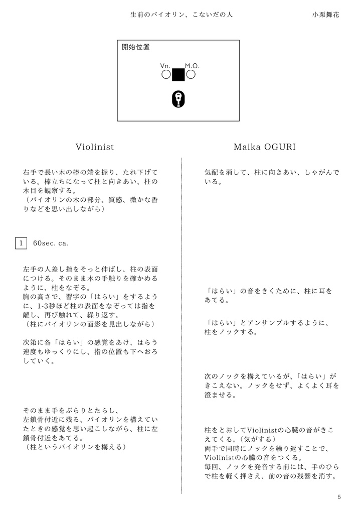 【PDF】生前のバイオリン、こないだの人【譜面】