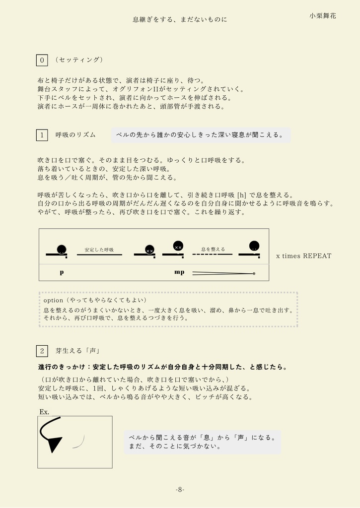 【冊子】息継ぎをする、まだないものに【譜面】