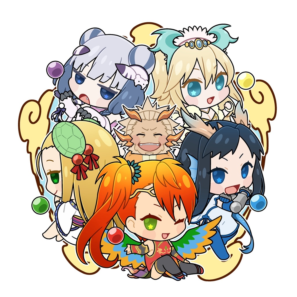 パズドラ四神アクリルキーホルダー