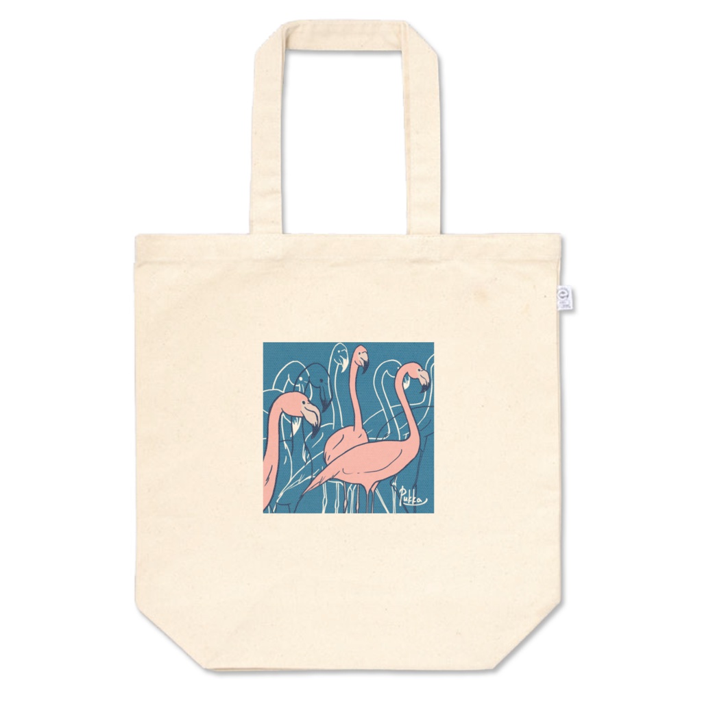 トートバッグM Flamingo blå