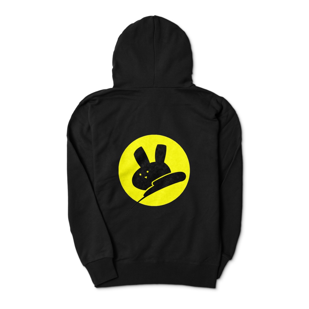 「ウサギとうで~月背負い~」背面プリZIPパーカー