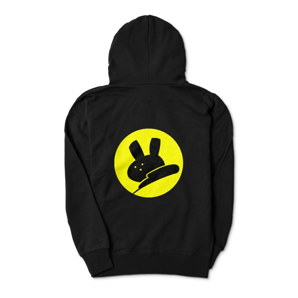 前面サインのみ「ウサギとうで~月背負い~」両面ZIPパーカー