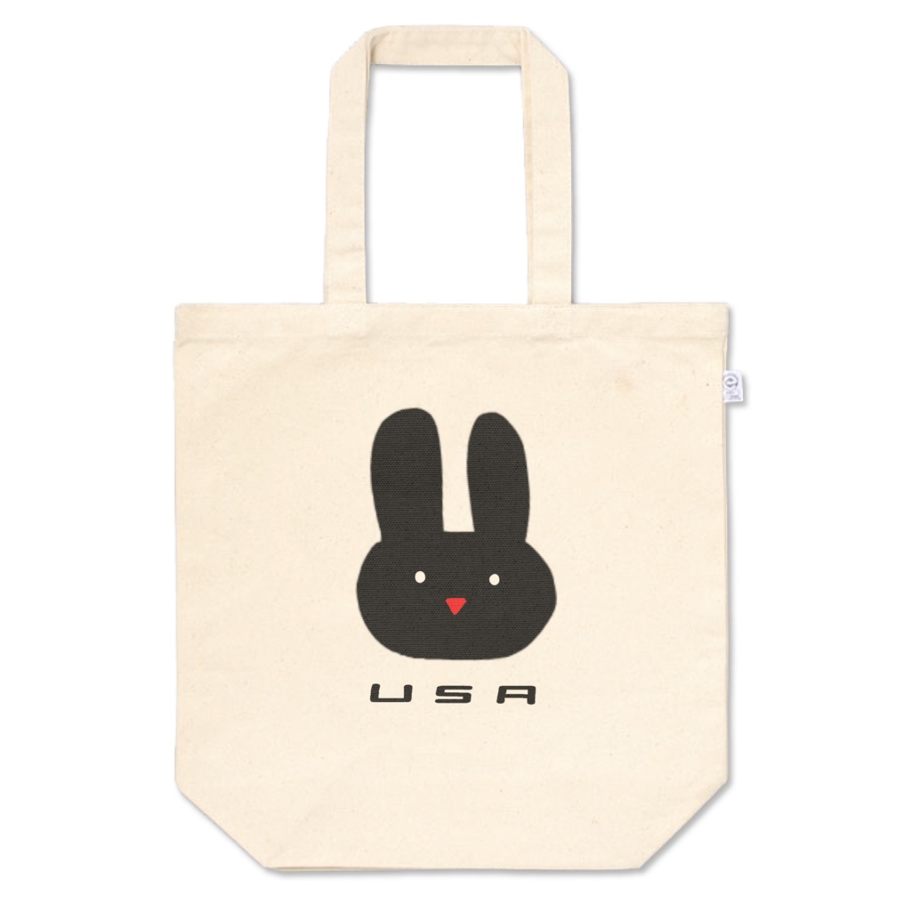 「黒ウサギとうで」USAシンプルロゴトートバッグ