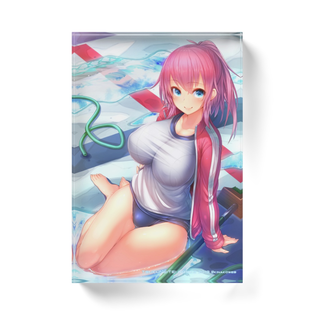 体操服×スク水の女の子 アクリルブロック