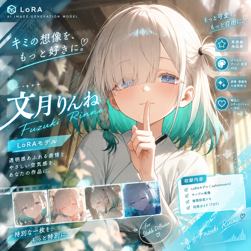 公式IP『文月りんね』オリジナルLoraモデル