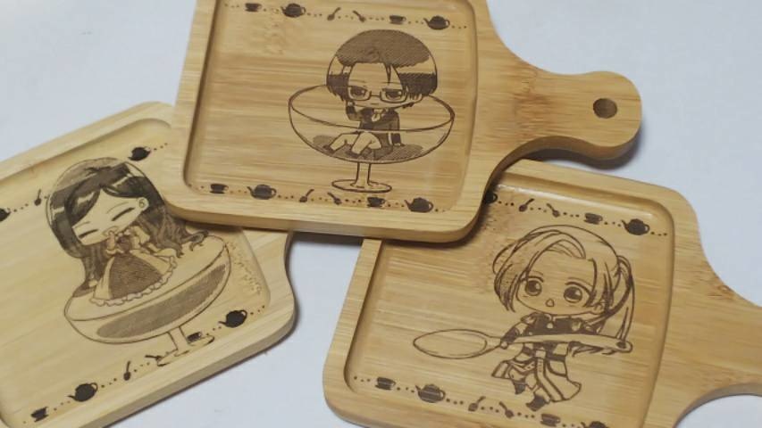 ラス為☆カトラリー柄木製トレー8キャラ10柄(受注生産)