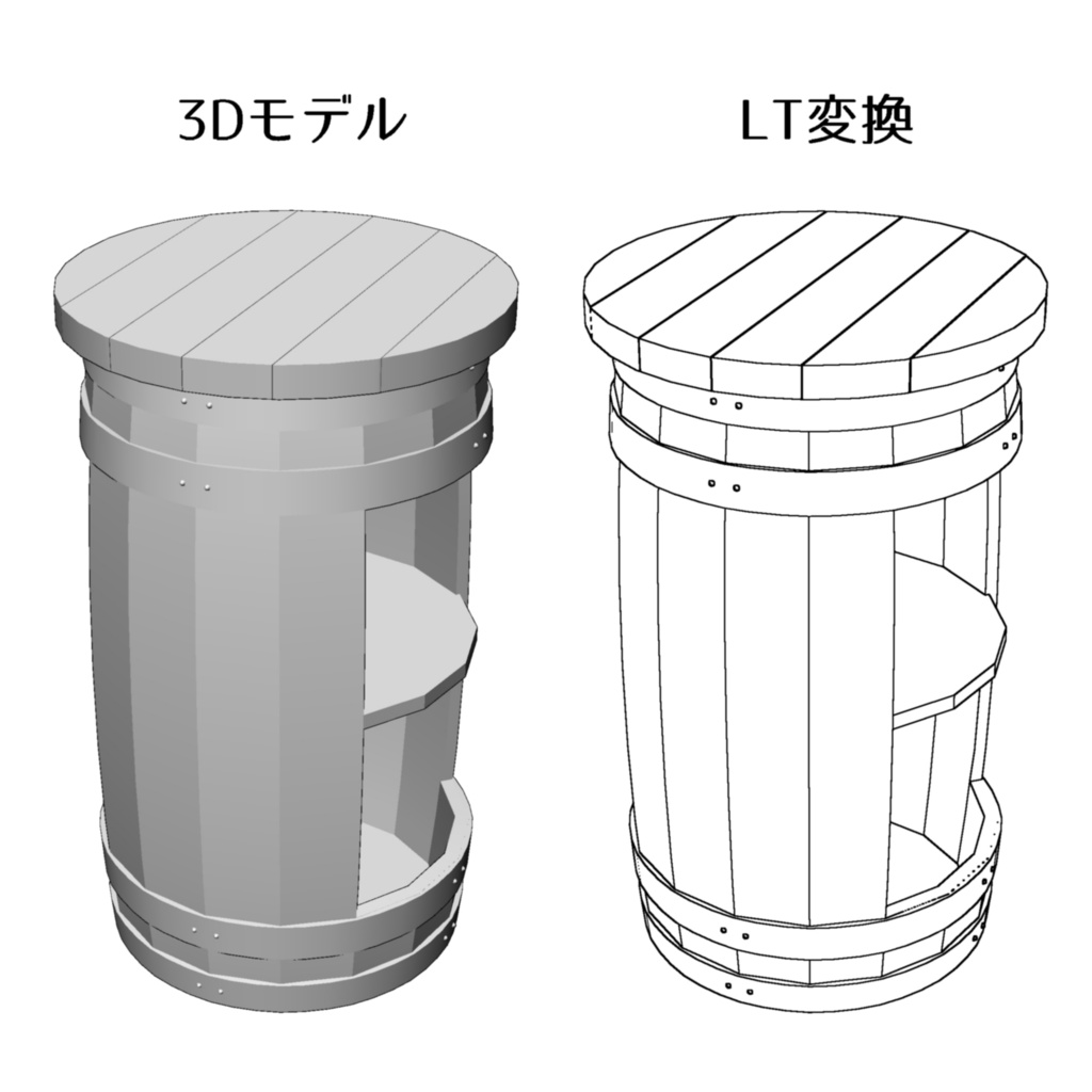 【3D】バレル型テーブル