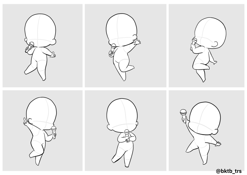 【商用利用可能】ころんとしたミニキャラトレス素材