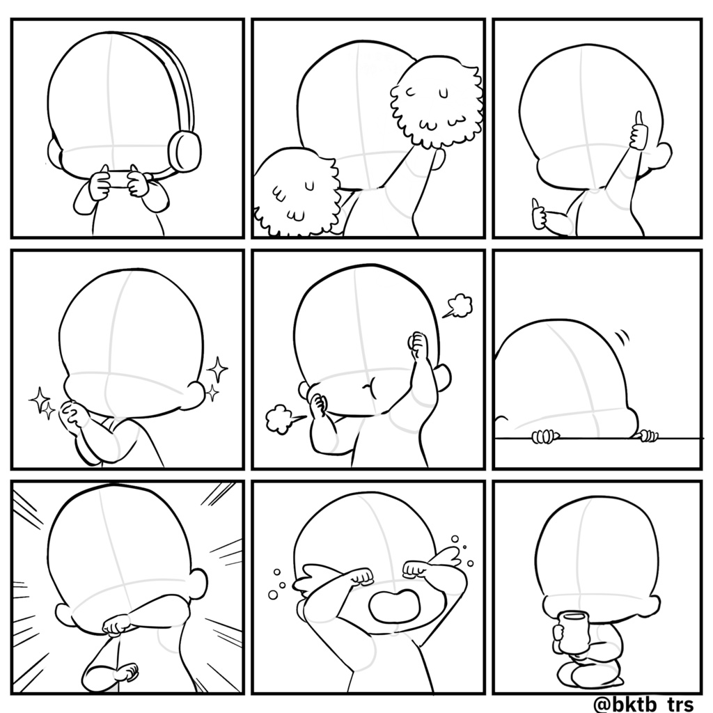 【商用利用可能】ちょこっと小さいミニキャラトレス素材