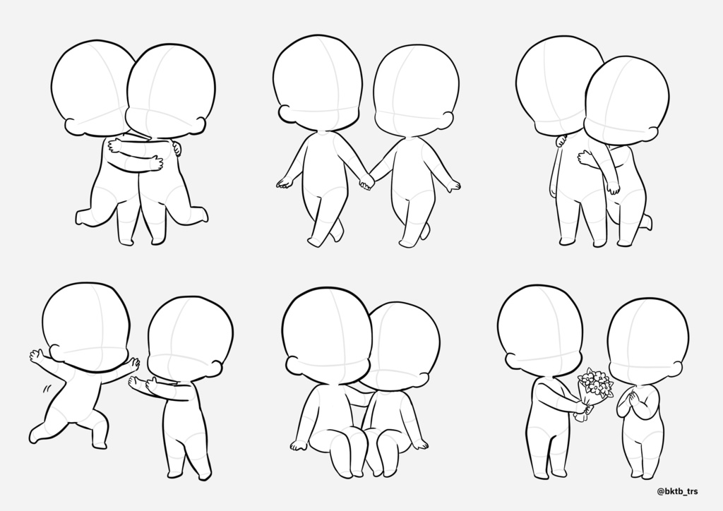 【商用OK/初心者向け】2.5頭身のトレス素材集|50点