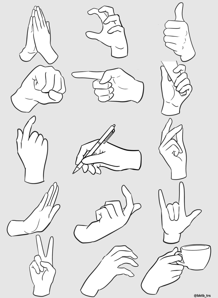 【商用利用可能】手のトレス素材105点