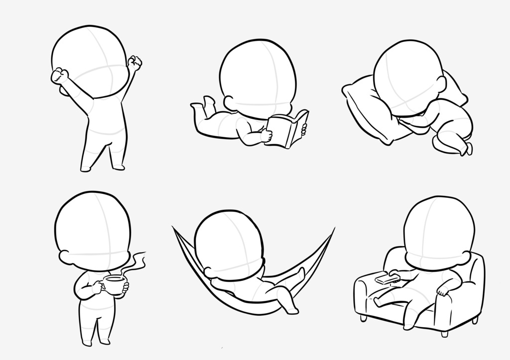 【商用利用可能】ちんまりしたミニキャラトレス素材