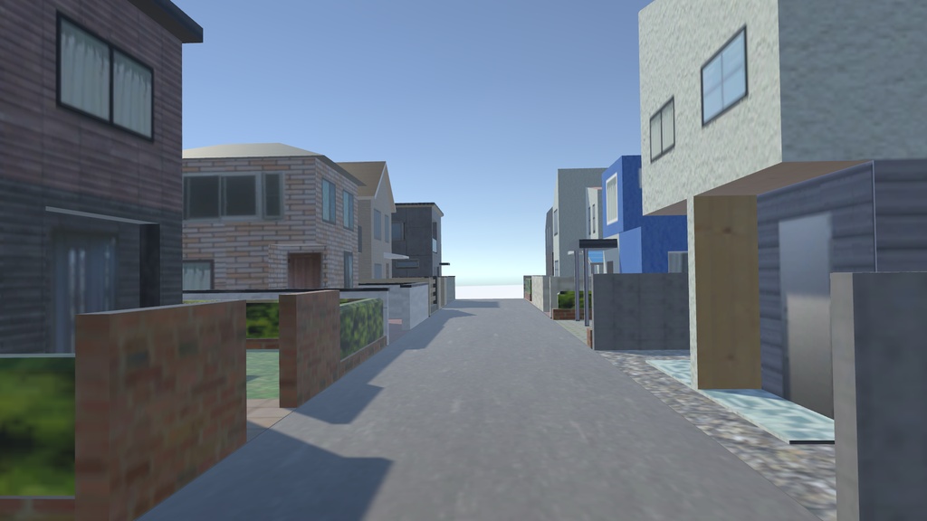 3Dモデル ローポリ住宅地ver2
