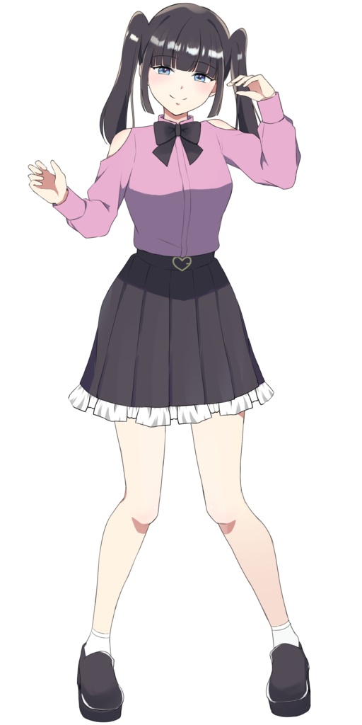 立ち絵素材 黒髪ツインの女の子