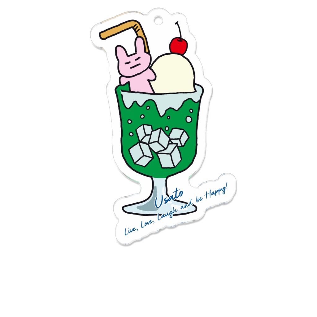うさと（クリームソーダ）アクリルキーホルダー