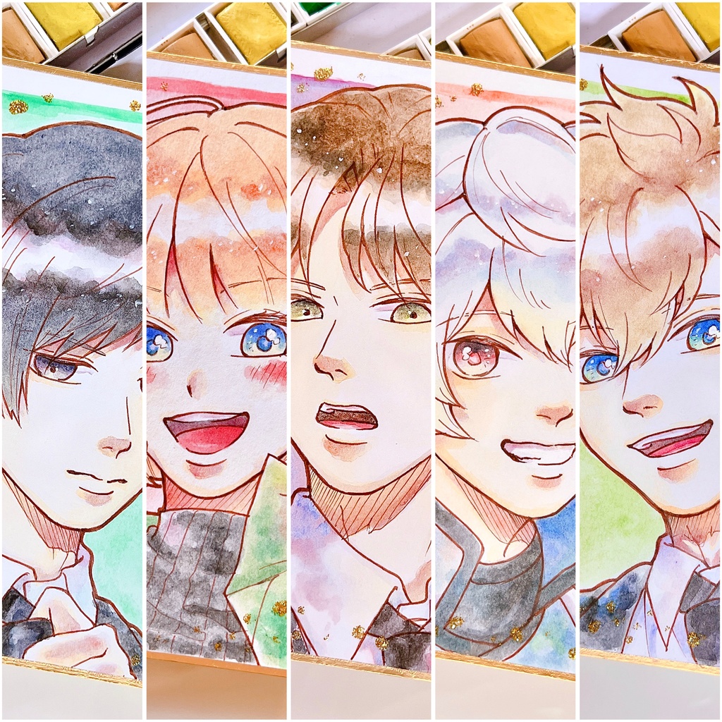 【色紙ワートリ】空閑遊真、小南桐絵、二宮匡貴、犬飼澄晴、辻新之助