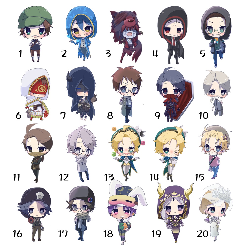 アクリルキーホルダー(1~20)