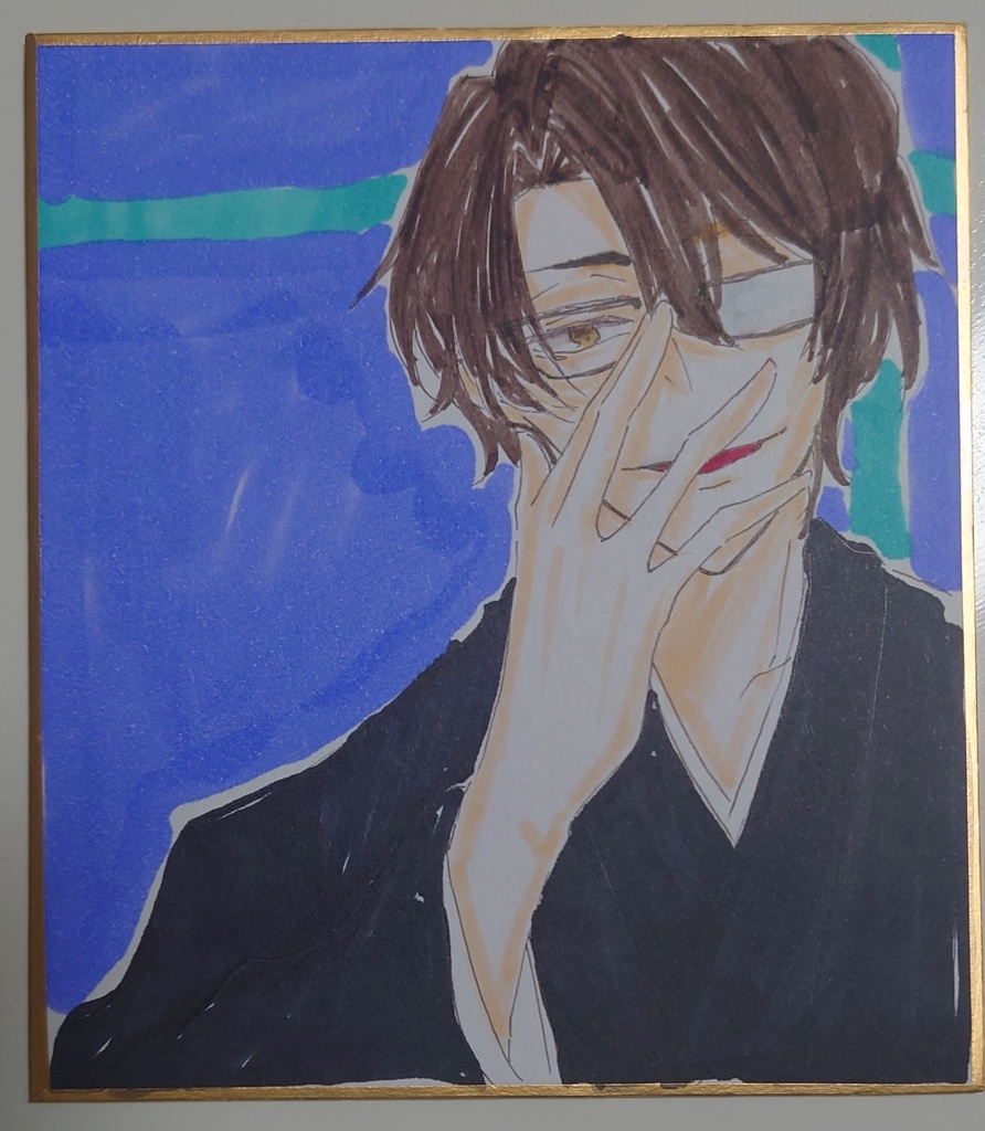 ミニ色紙　藍染