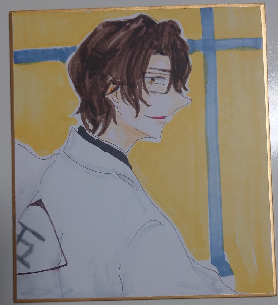 ミニ色紙　藍染