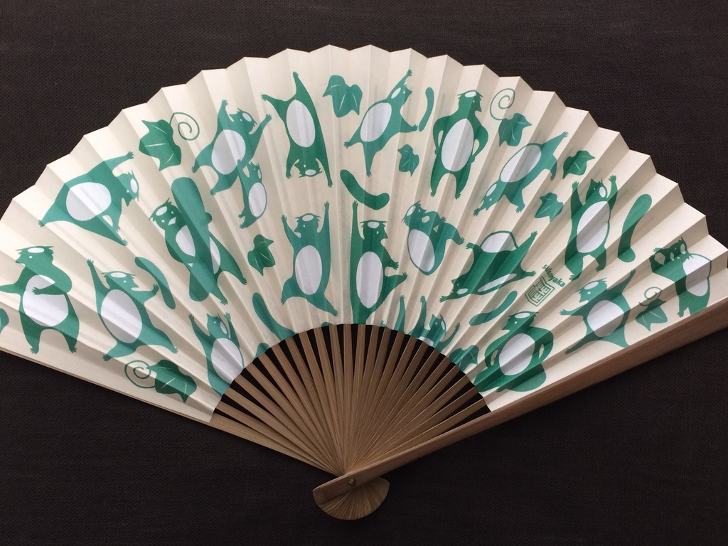 妖怪扇子「すこやか河童づくし白」