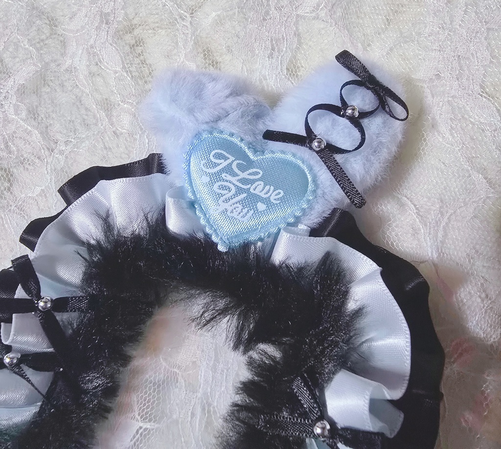 硬質ケース レースデコ 黒うさちゃん🖤..ꪔ̤