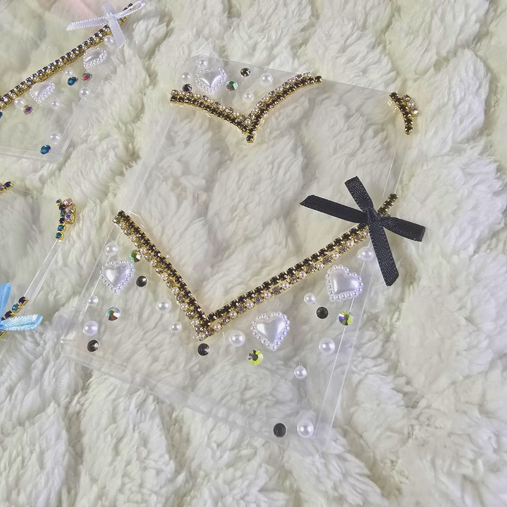 硬質ケース トレカサイズ きらきらハート❤︎*. ゜