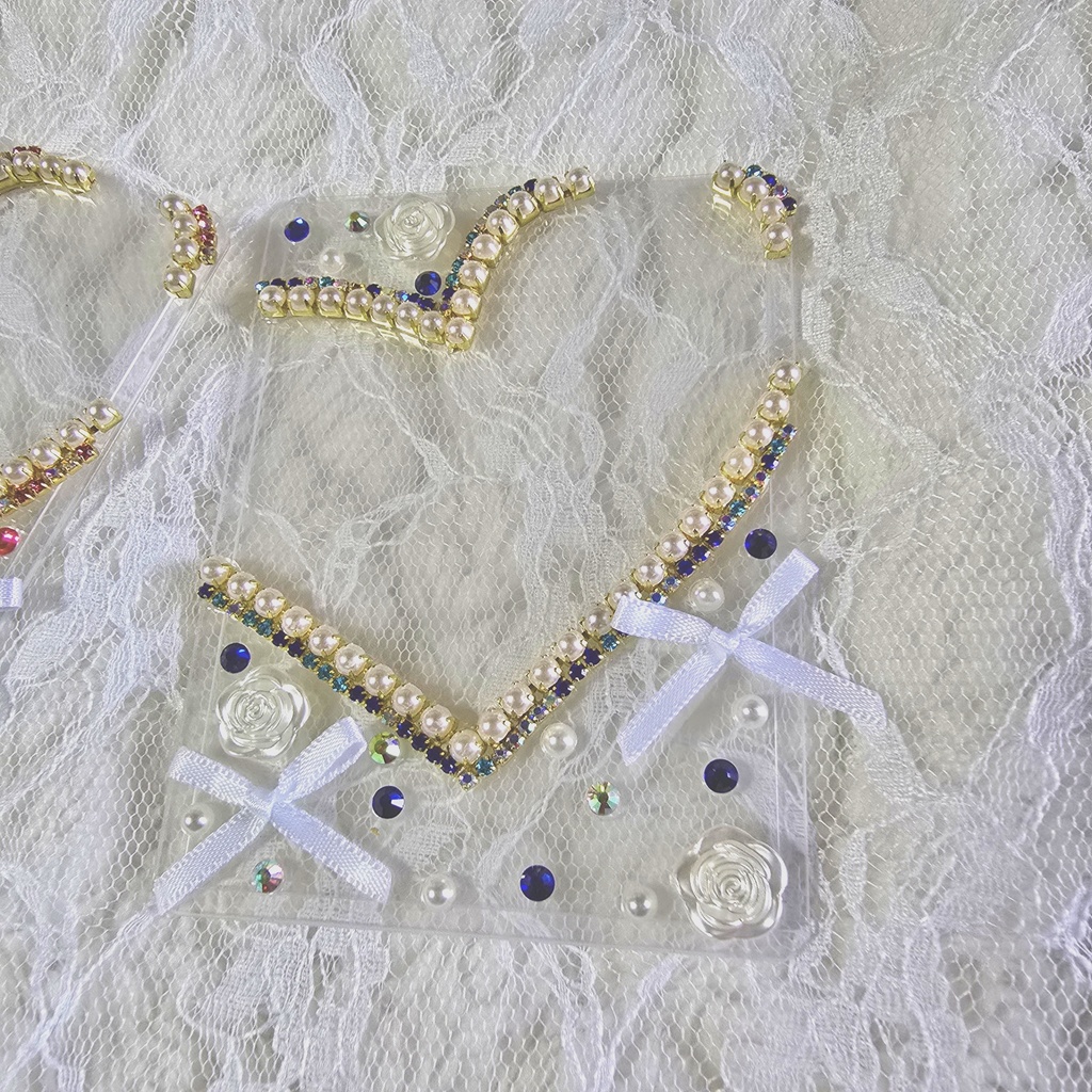 硬質ケース トレカサイズ きらきらリボンハート*⑅୨୧