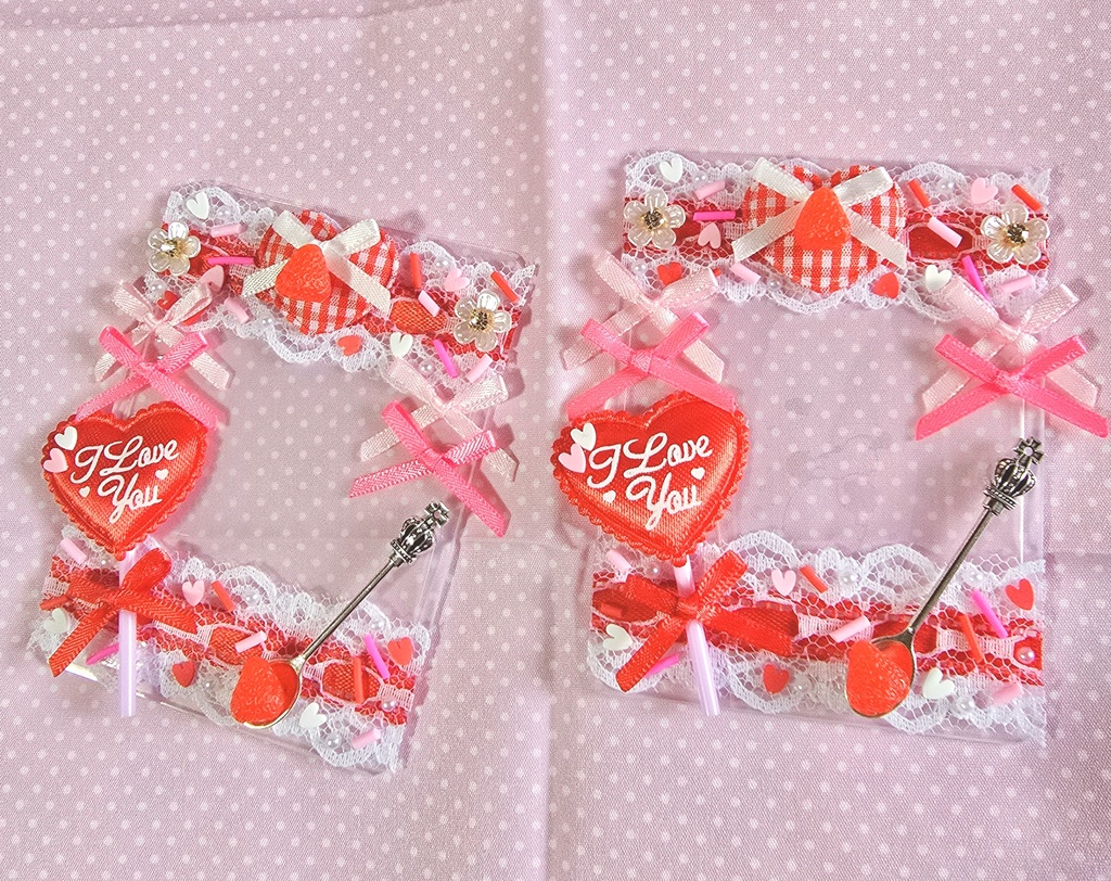 デコケース トレカサイズ いちごケーキ🍓💗