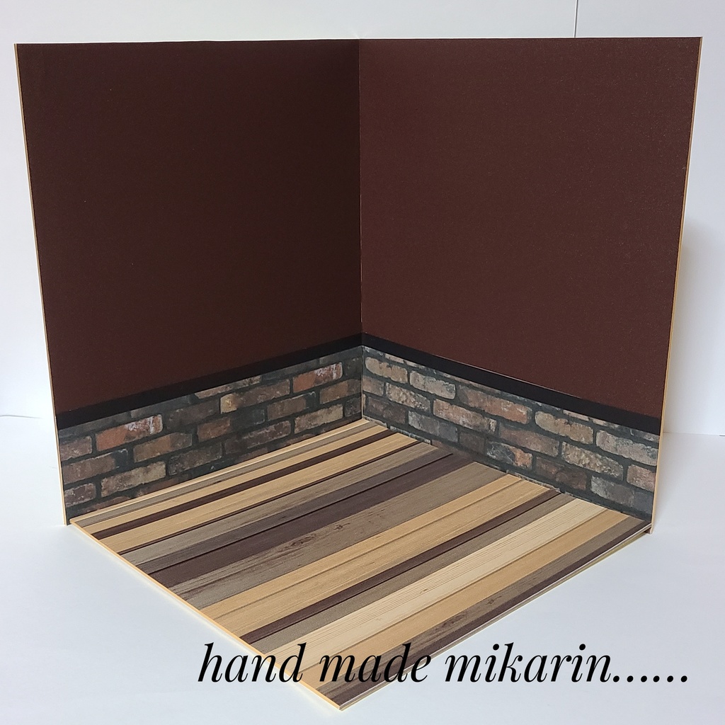 【送料込】背景撮影ボード(ヴィンテージブラウン②)【ドールハウス】