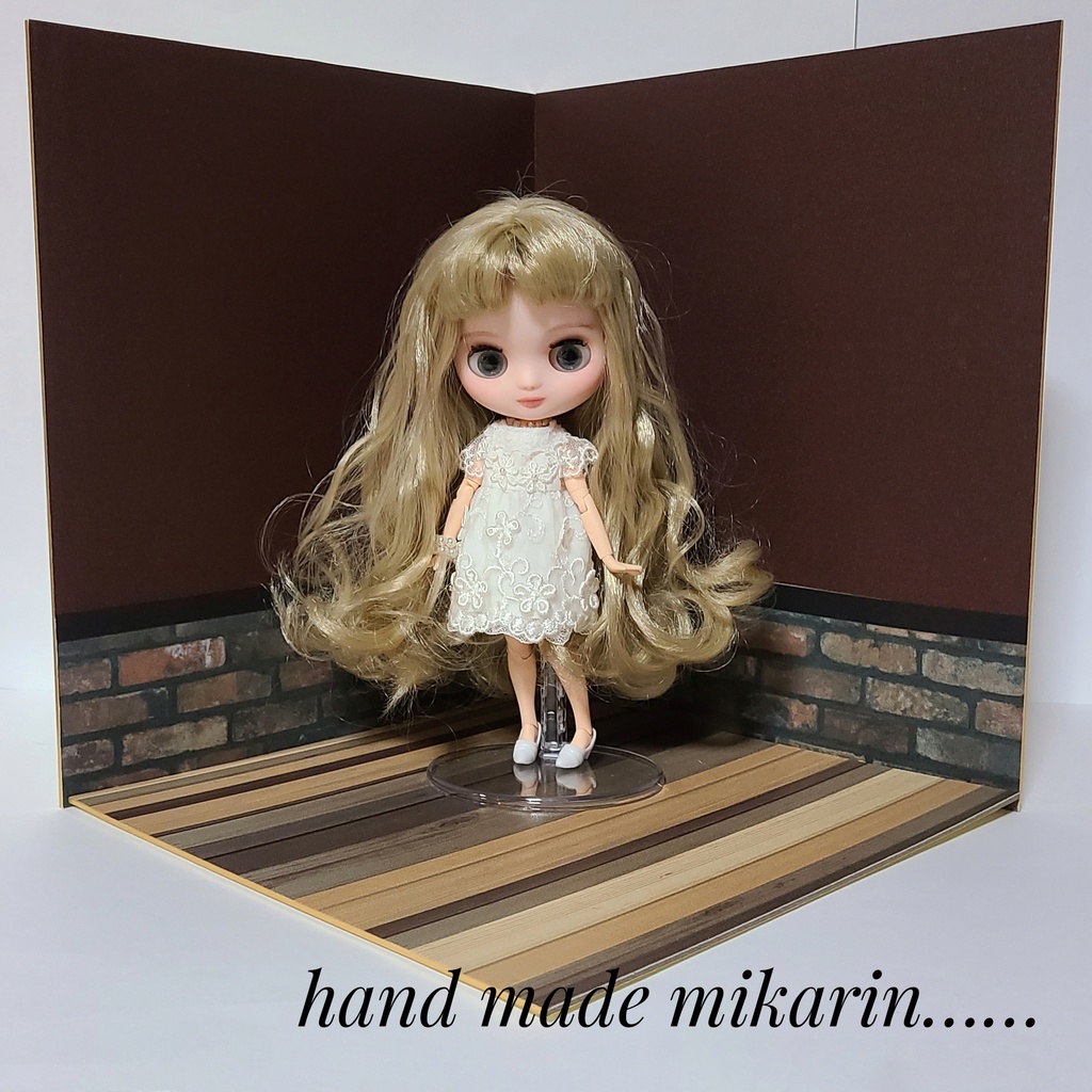 【送料込】背景撮影ボード(ヴィンテージブラウン②)【ドールハウス】