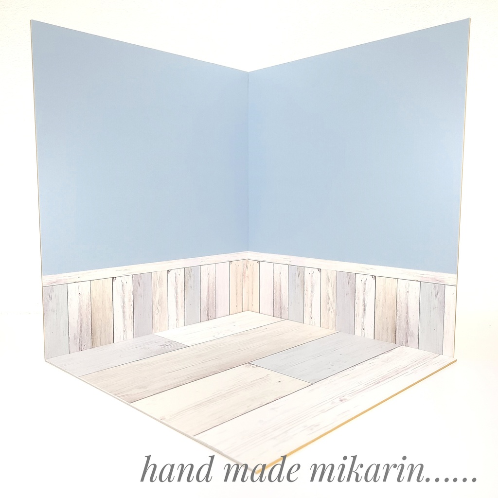 【送料込】背景撮影ボード(ブルー×シャビー)【ドールハウス】