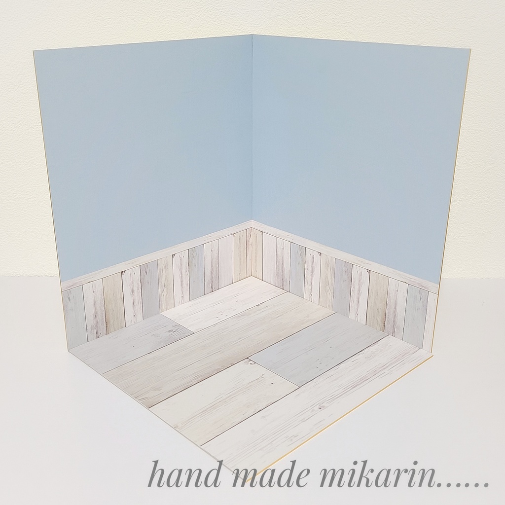 【送料込】背景撮影ボード(ブルー×シャビー)【ドールハウス】