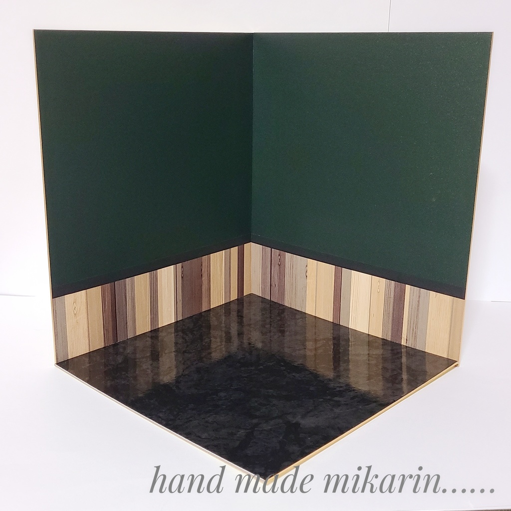 【送料込】背景撮影ボード(ヴィンテージグリーン①)【ドールハウス】