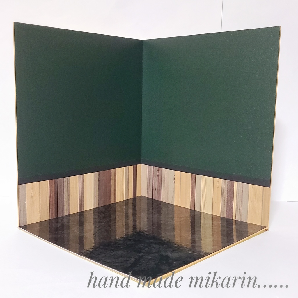 【送料込】背景撮影ボード(ヴィンテージグリーン①)【ドールハウス】