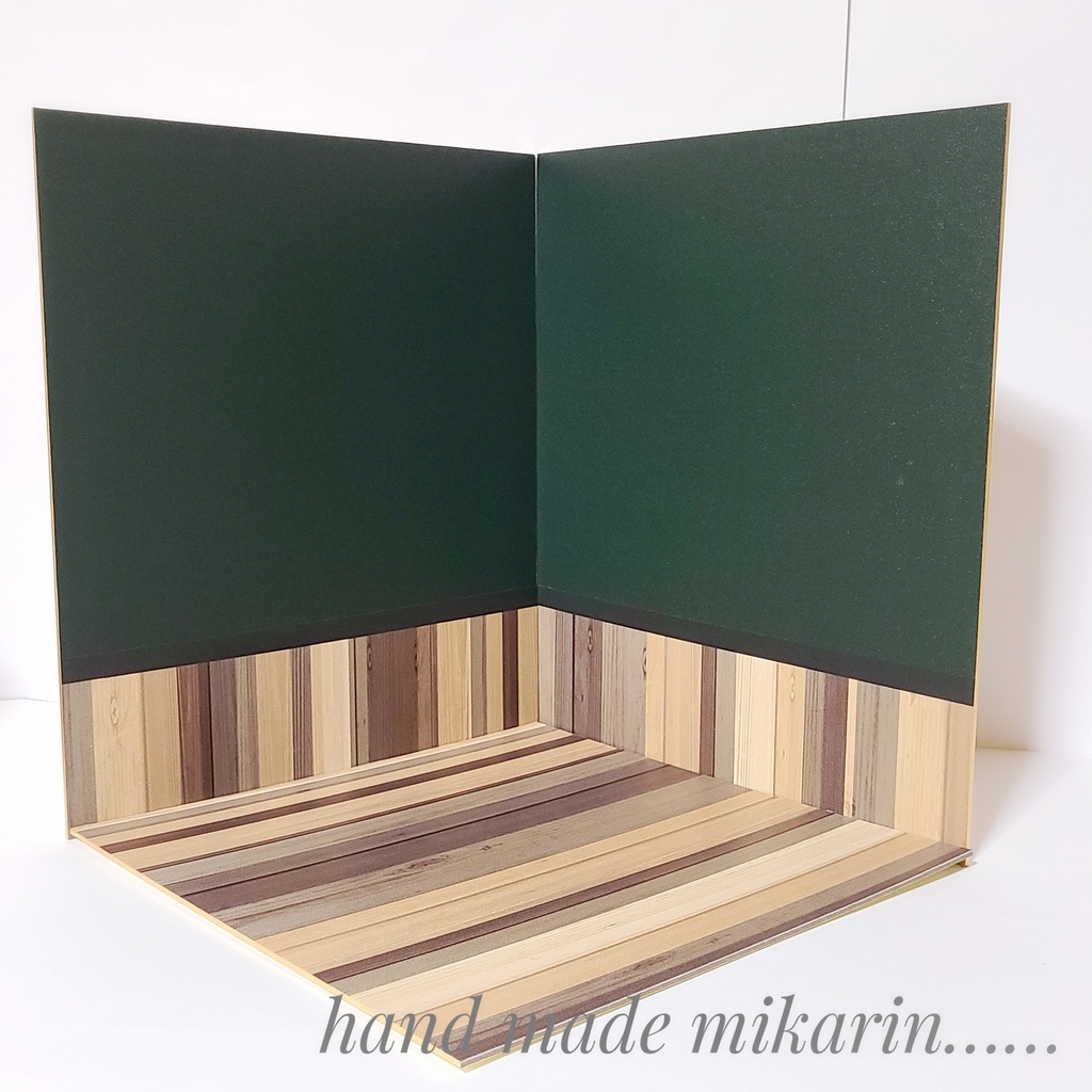 【送料込】背景撮影ボード(ヴィンテージグリーン②)【ドールハウス】