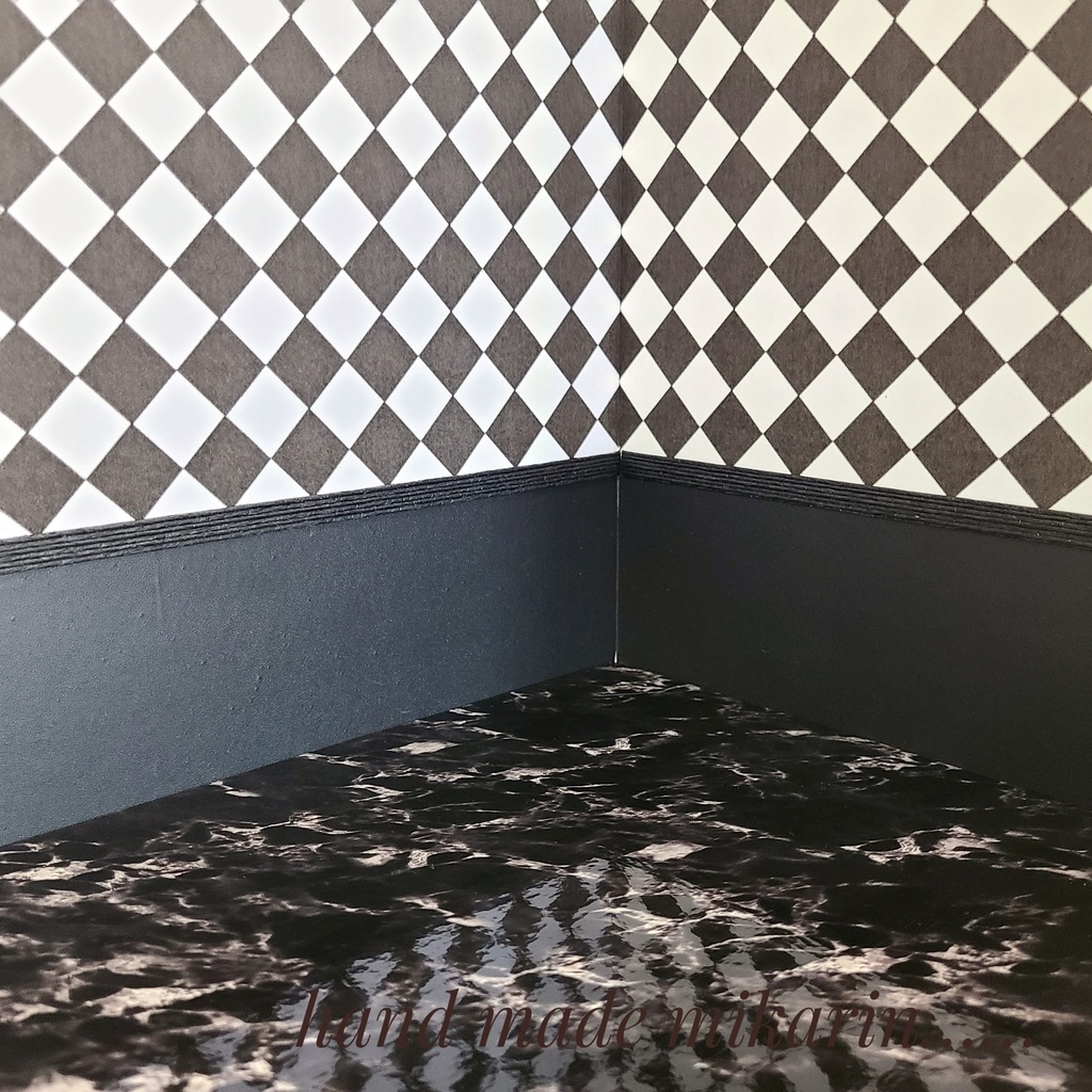 【送料込】背景撮影ボード(ブロック模様)【ドールハウス】