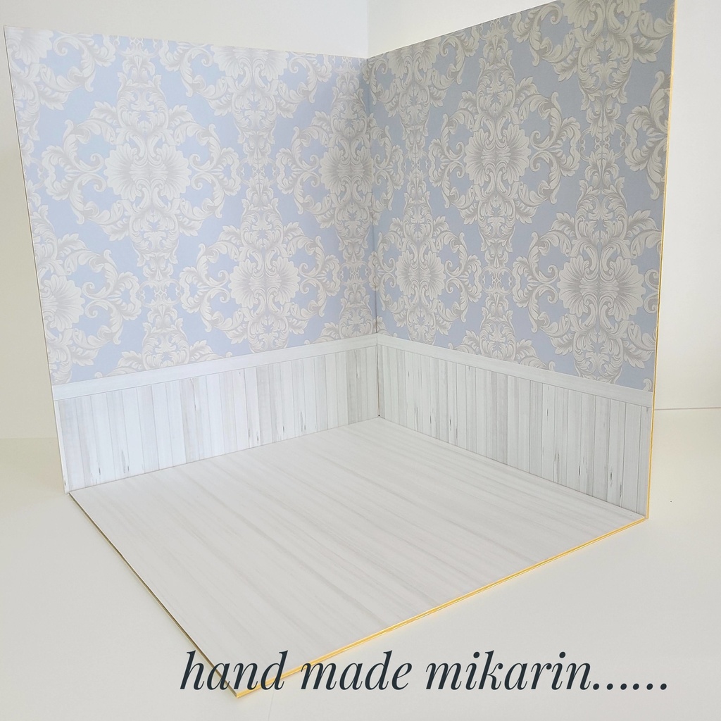 【送料込】背景撮影ボード(ブルー模様)【ドールハウス】