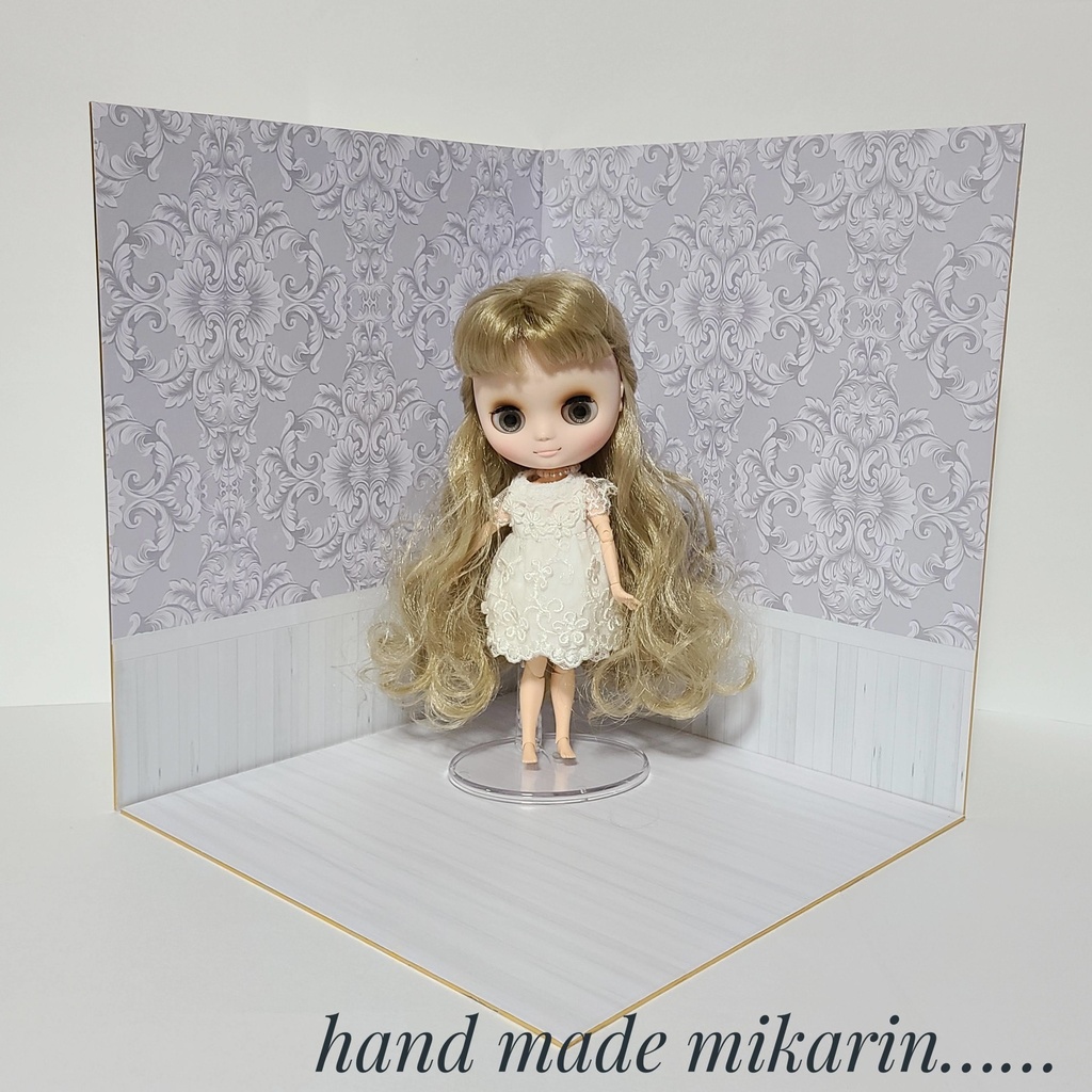 【送料込】背景撮影ボード(グレー模様)【ドールハウス】