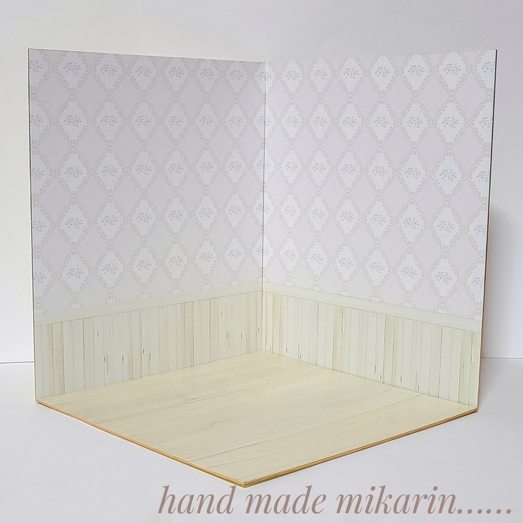 【送料込】背景撮影ボード（ひし形小花②）【ドールハウス】