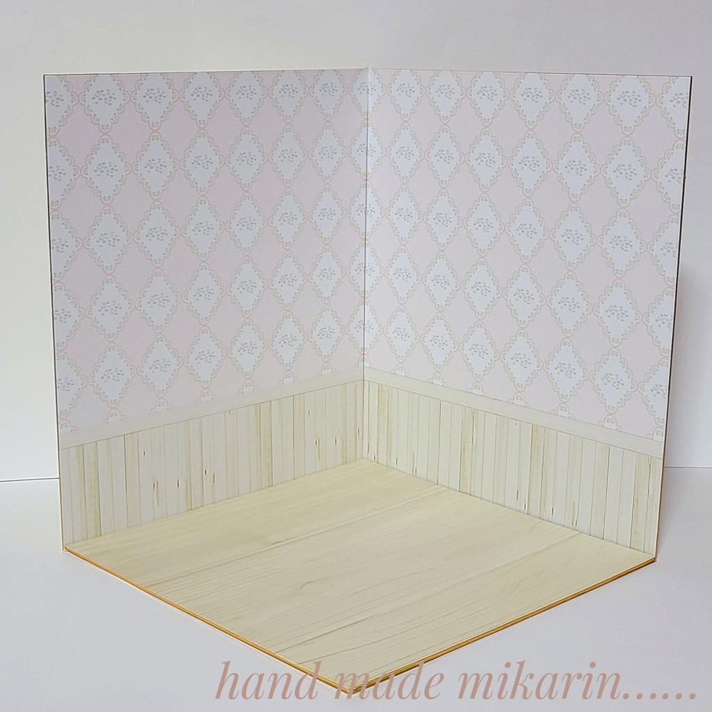 【送料込】背景撮影ボード(ひし形小花②)【ドールハウス】