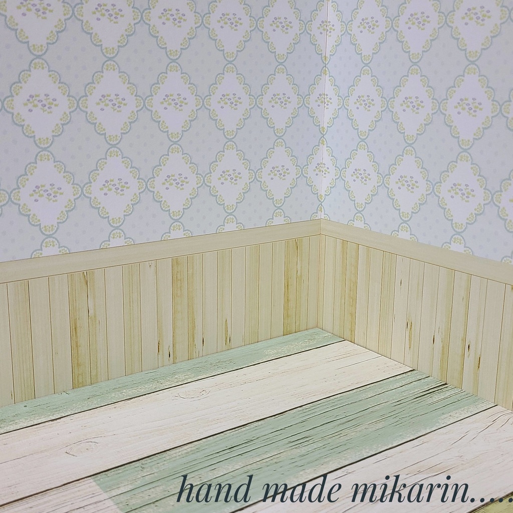 【送料込】背景撮影ボード(ひし形小花①)【ドールハウス】