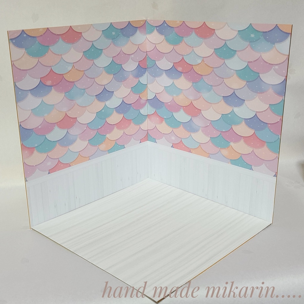 【送料込】背景撮影ボード(うろこ)【ドールハウス】