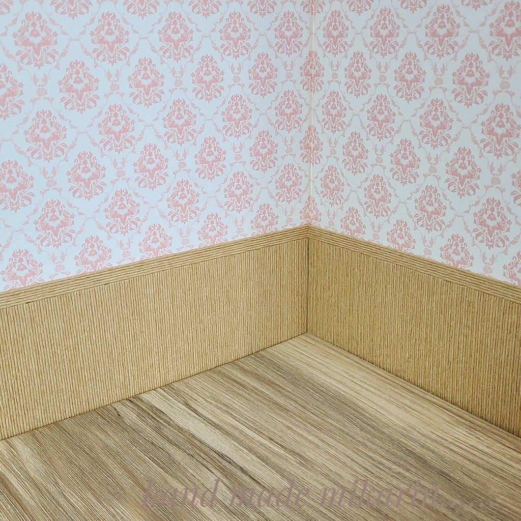 【送料込】背景撮影ボード(ダマスク×ピンク)【ドールハウス】