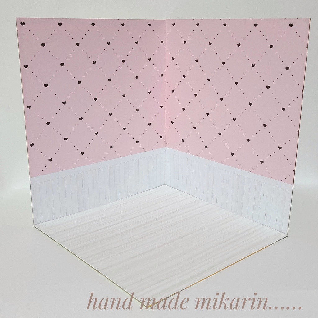 【送料込】背景撮影ボード(ハート)【ドールハウス】