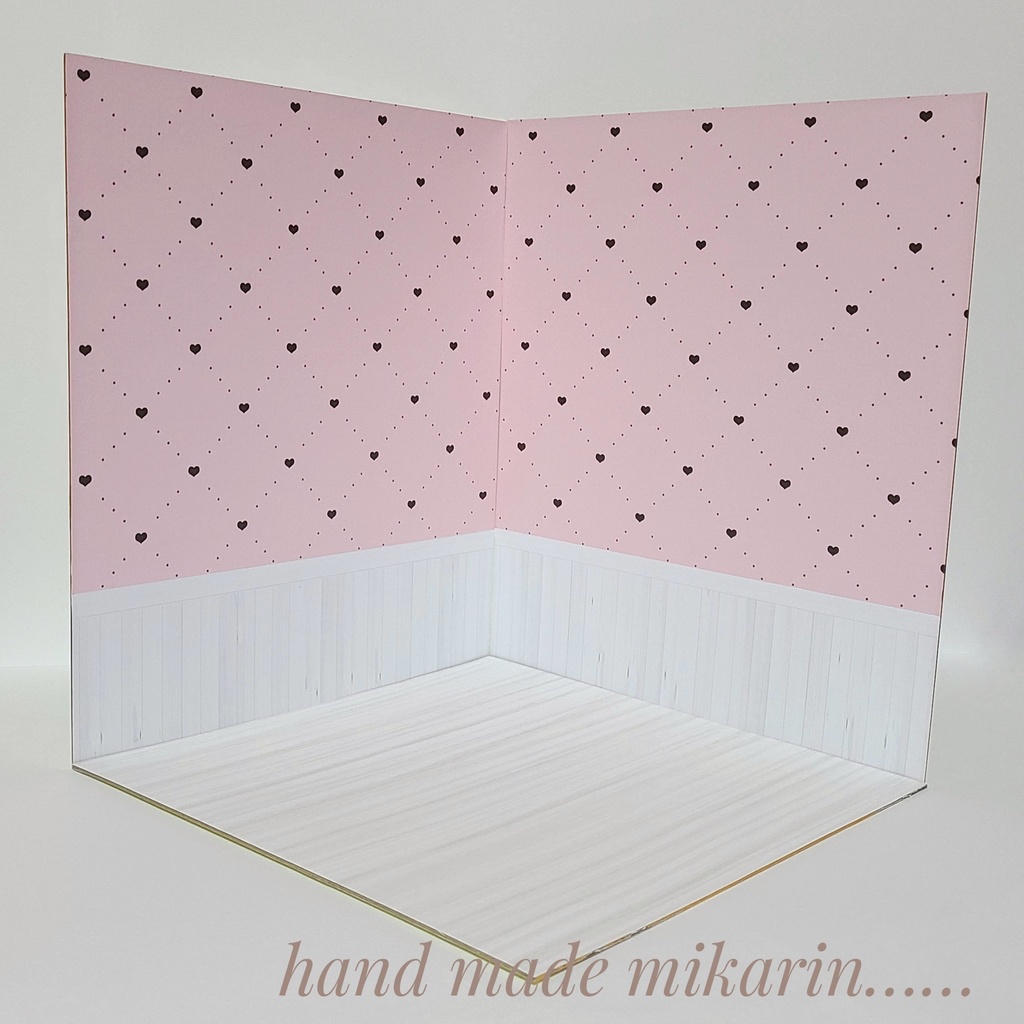 【送料込】背景撮影ボード(ハート)【ドールハウス】
