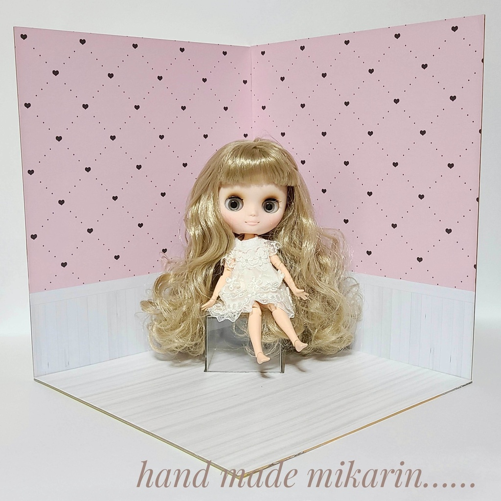 【送料込】背景撮影ボード(ハート)【ドールハウス】