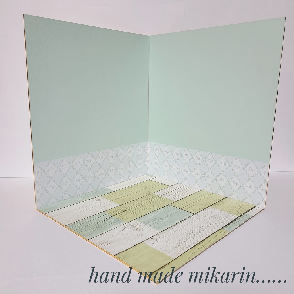 【送料込】背景撮影ボード(ミントグリーン②)【ドールハウス】