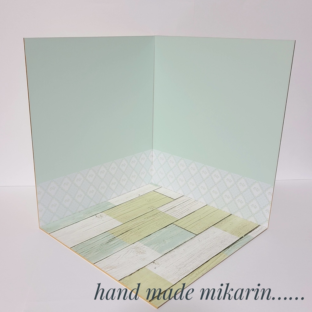 【送料込】背景撮影ボード(ミントグリーン②)【ドールハウス】